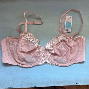 Natori Blush and Ivory Lace Bra, 38C, NWT